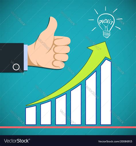 Graph the growth of profit increased revenue Vector Image