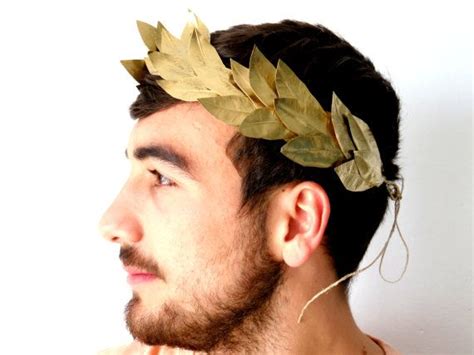 Mens Gold Leaf Napoleon Headdress Caesar Crown Costume Etsy Greek