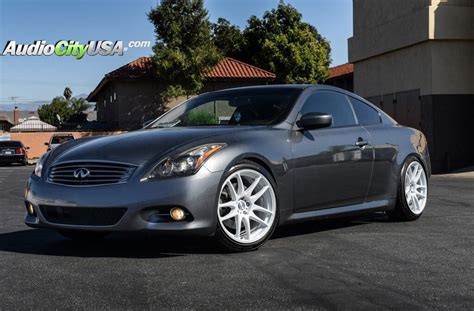 Infiniti G37 Coupe Dual Concave 19 ESR Wheels SR08 Gloss White