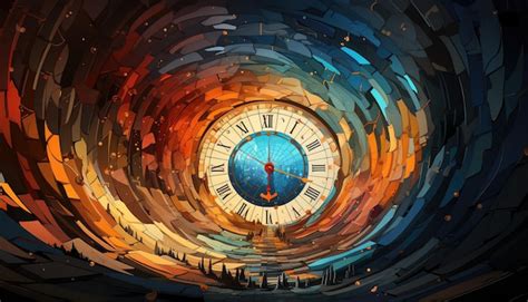 Conceptual Flat Design Top View Time Travel Theme Animation Tetradic