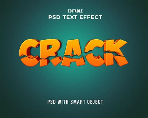 Premium Psd Crack Text Effect Editable 3d