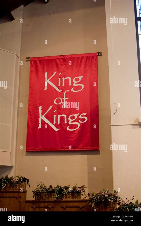 King Of Kings Religious Banner On A Church Wall Stock Photo Royalty