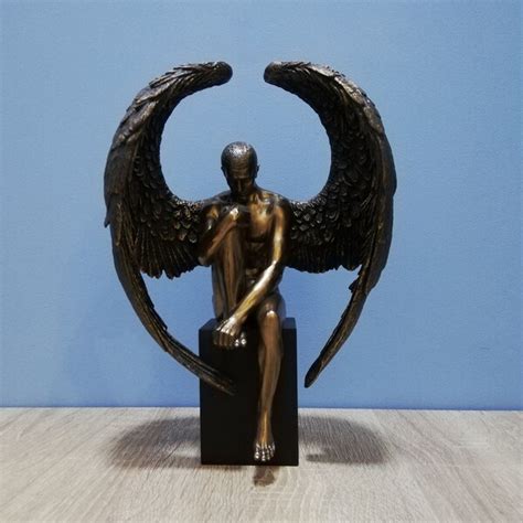 Nude Male Angel Statue Etsy