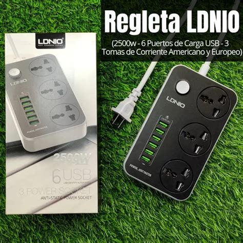 Regleta Ldnio Puertos De Carga Usb Y Tomas De Corriente Mercadolibre