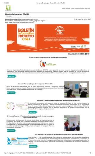 Boletín informativo 06 Proyecto Putumayo CTeI PDF