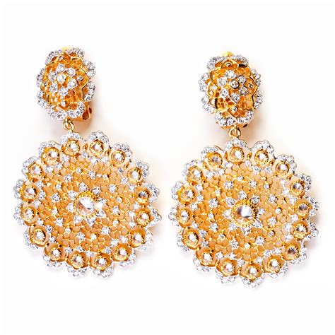 Gold CZ Cubic Zirconia Earrings