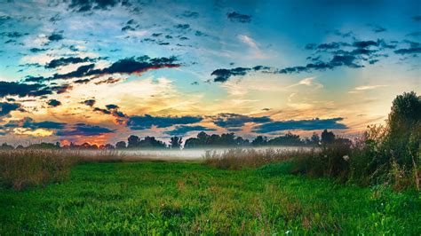 Sunlight Trees Landscape Sunset Hill Nature Reflection