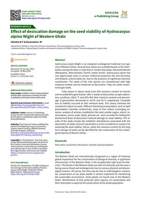 Pdf Effect Of Desiccation Damage On The Seed Viability Of Hydnocarpus