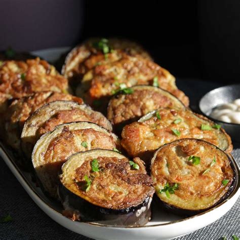 Stuffed Eggplant Rings With Spam Recipe Recipes Pinoy Food