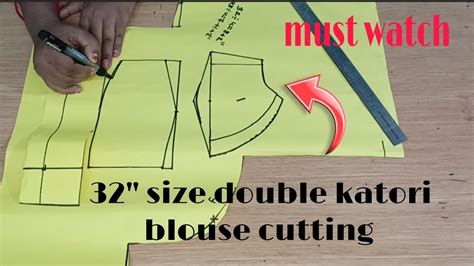 Size Double Katori Blouse Cutting Double Katori Blouse Cutting