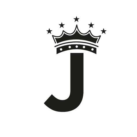 Logo De La Couronne Sur La Lettre J Avec L icône De L étoile Modèle