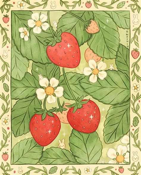 Pin by Miêu Bảo on Illustration in 2022 Poster wall art Strawberry