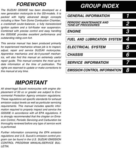 2003 Suzuki GS500E Service Repair Manual Download - Tradebit