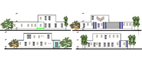 Low Cost Housing Elevation Autocad File Cadbull