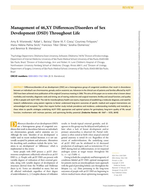 Management Of 46xy Differencesdisorders Of Sex Development Dsd