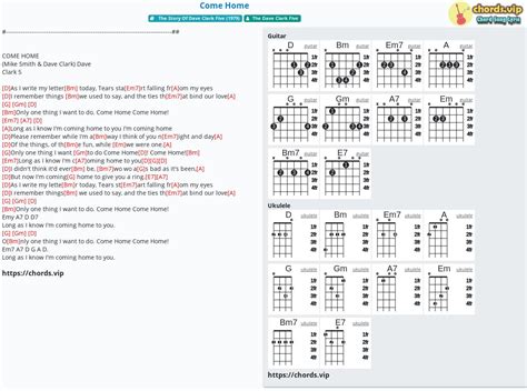 Chord: Come Home - The Dave Clark Five - tab, song lyric, sheet, guitar ...