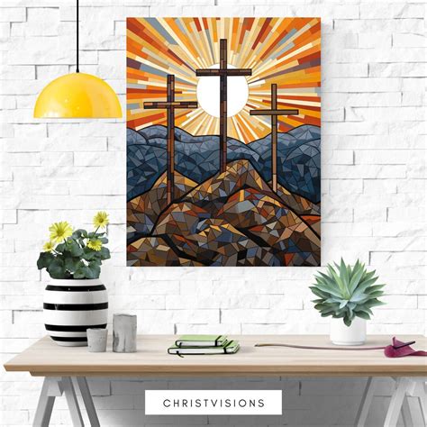 Calvary Christian Cross Art Print the Power of - Etsy