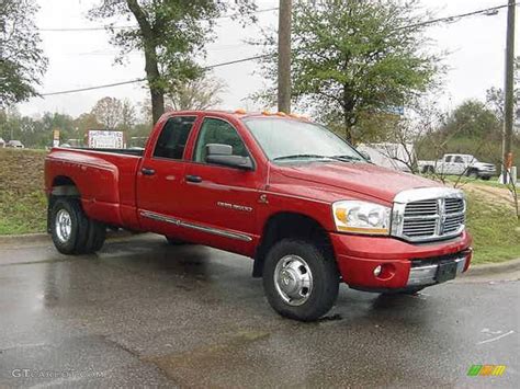 2006 Inferno Red Crystal Pearl Dodge Ram 3500 Laramie Quad Cab 4x4