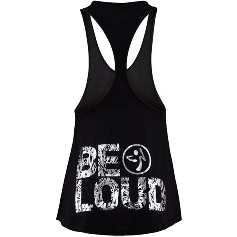 Zumba Silver Metallic Be Loud Racerback Top Tank Tee Orlando