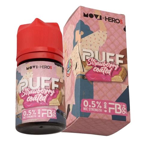 Jual Liquid Vape Puff Wafer Strawberry Coated FB99 9MG 60ML By MOVI X