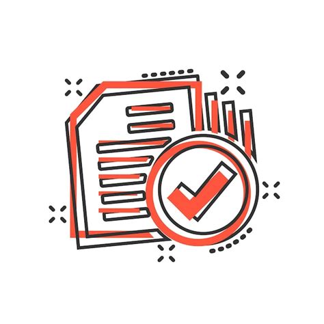 Premium Vector Compliance Document Icon In Comic Style Approved