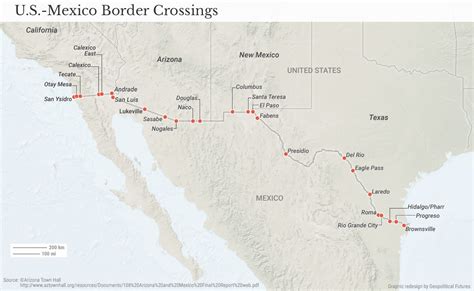 Mexico Border Crossings Map