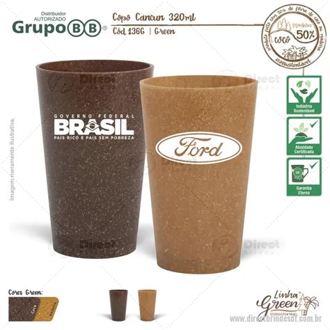 Copo Cancun Green Personalizado DRTDF136G Copo ecológico Distrito