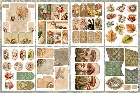 British Woodland Junk Journal Kit Ephemera Antique Etsy