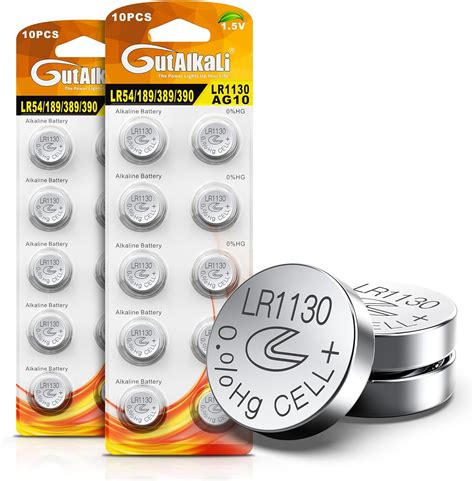 Amazon GutAlkaLi 20 Pack LR1130 Button Cell Battery AG10 Alkaline