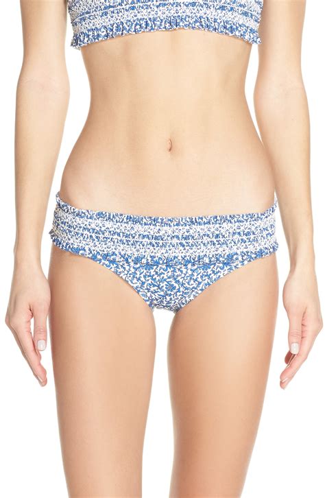 Upc Women S Tory Burch Costa Smocked Bikini Bottoms