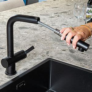 Miscelatore Rubinetto Lavello Cucina Mizzo Design Avori Black Acciaio