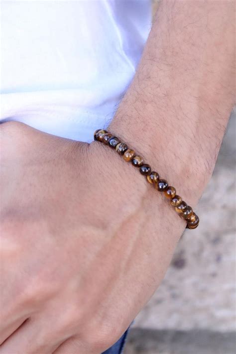 Con esta pulsera de piedra ojo de tigre lucirás a la moda Mide 5 mm de