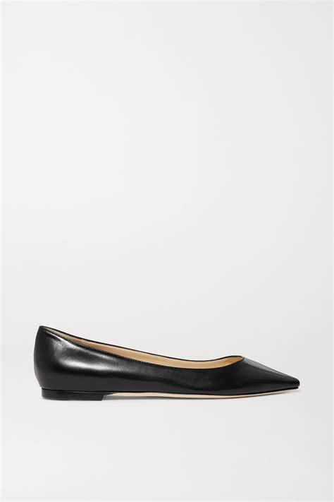 Jimmy Choo Romy Leather Point Toe Flats Net A Porter