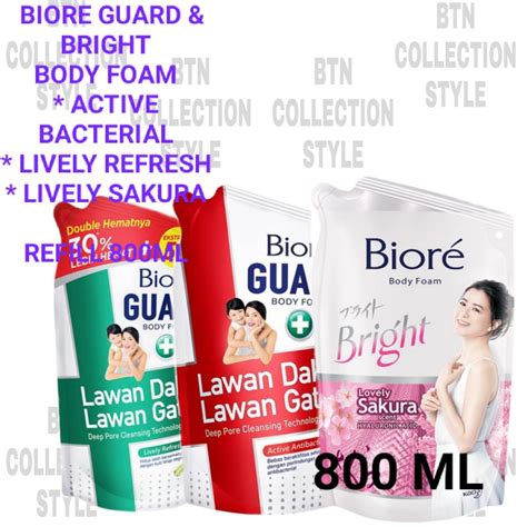 Jual Biore Guar Body Foam Lively Refresh Ml Sabun Mandi Cair Isi