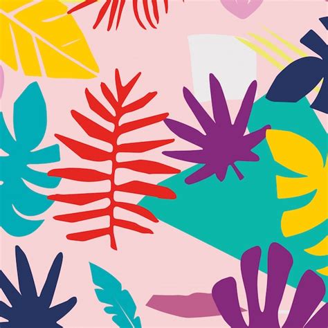 Premium Vector Tropical Jungle Leaves And Flowers Background