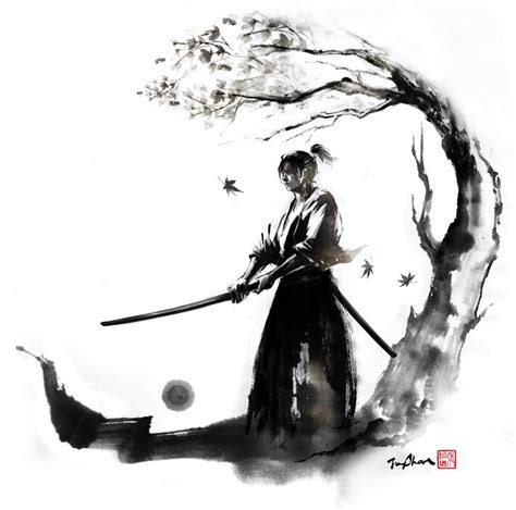 Samourai By Jungshan Ink Samurai Artwork Samurai Art Samurai