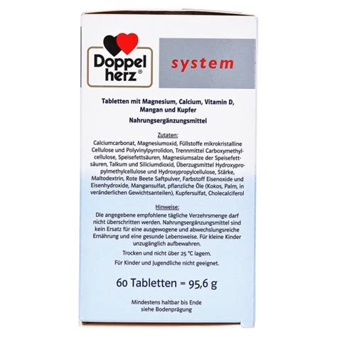 Doppelherz System Magnesium Calcium Kupfer Mangan St St