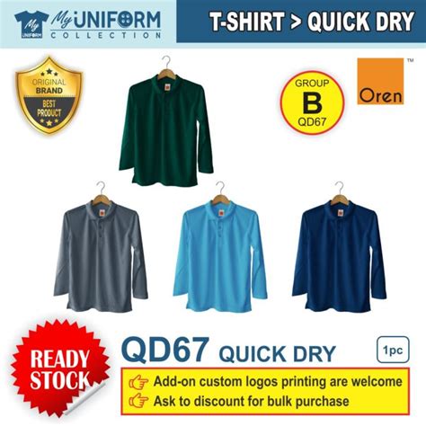 Original Brand Oren Sport Qd Unisex Quick Dry Long Sleeve Collar