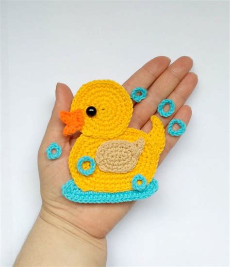 Pattern Rubber Duck Applique Crochet Pattern Pdf Instant Etsy In