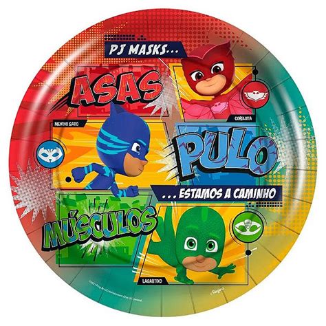 Prato De Festa Redondo Pj Masks Unidades Regina Rizzo