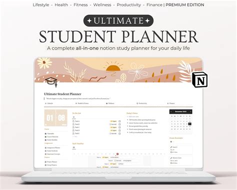 Notion Template Notion Student Planner Academic Planner For Notion