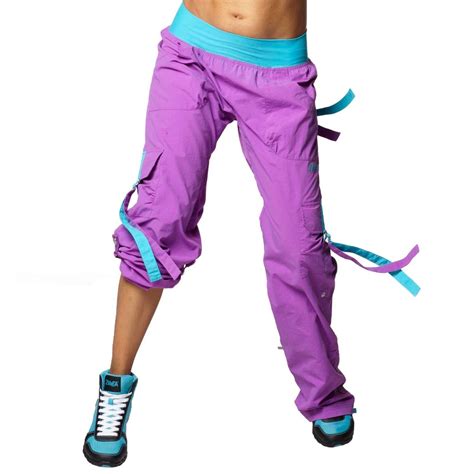 Zumba Cargo Samba Hip Hop Pants Converts To Capris W Snaps Rare