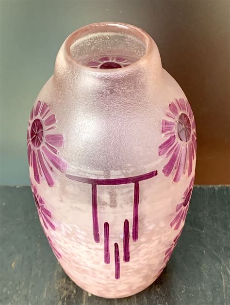 Très élégant vase Legras Art Déco série Rubis modèle Angerville Ref