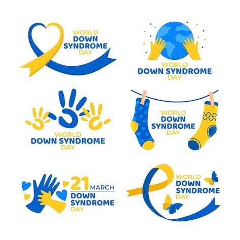 Free Vector World Down Syndrome Day Label Collection