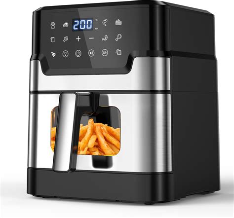 Aosfge Friteuse Sans Huile L Air Fryer Avec Fen Tre Visible