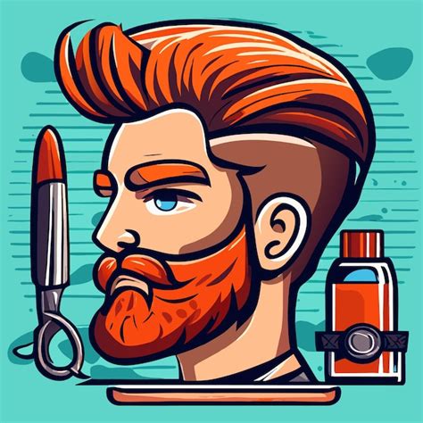 Barbershop Barba Hombre Corte De Pelo Hipster Dibujado A Mano Plano