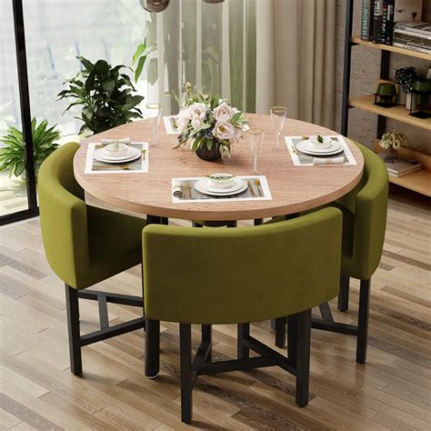 Free Shipping On 40 Round Wooden 4 Seater Dining Table Set Yellow