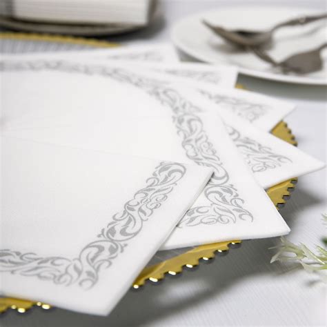 Efavormart Pack White Airlaid Paper Cocktail Napkins Soft Linen