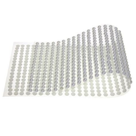 Plastic Pearls Flat Bead Self Adhesive Stickers 5mm 38 Strips White