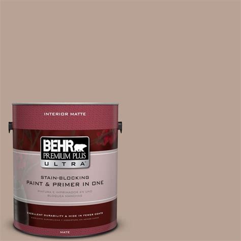 BEHR ULTRA 5 Gal N190 4 Rugged Tan Flat Exterior Paint And Primer In